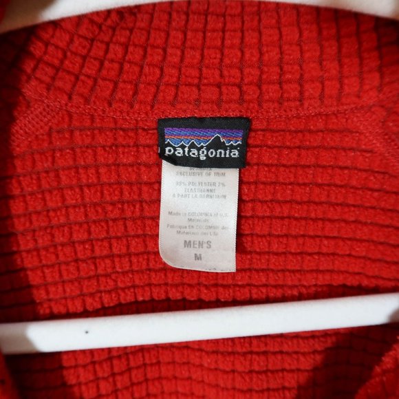 PATAGONIA Red Grid Fleece R1 1/4 Zip Pullover Jacket Size M - Picture 7 of 9